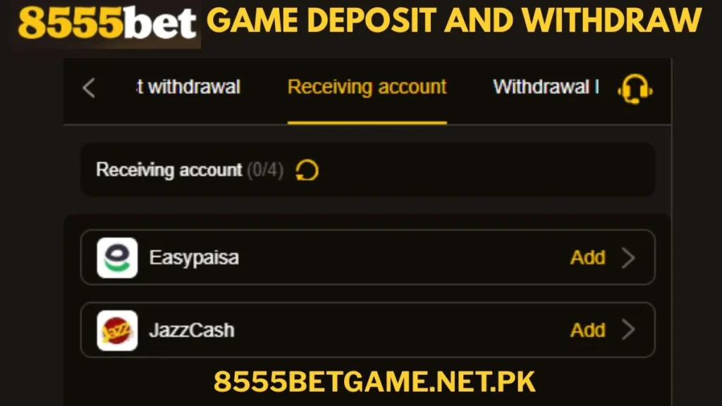 8555bet deposit and withdrawal